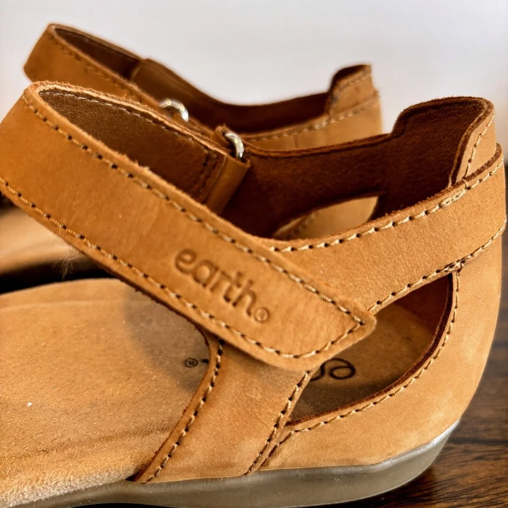 Earth Origins Etbella Bronnie Perforated Leather Mary Janes Sz 9 Comfort Shoes
